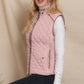 Suede Piping Quilted Padding Vest