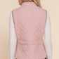 Suede Piping Quilted Padding Vest