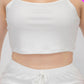 Plus Size Solid Ribbed Cami Top And Shorts Set