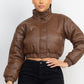 Snap Button Padded Crop Jacket