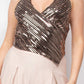 Surplice Halter Sequin Top