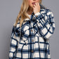 Plaid Print Hoodie Fleece Jacket