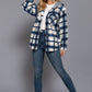 Plaid Print Hoodie Fleece Jacket