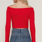 Long flare slv off shoulder sweater